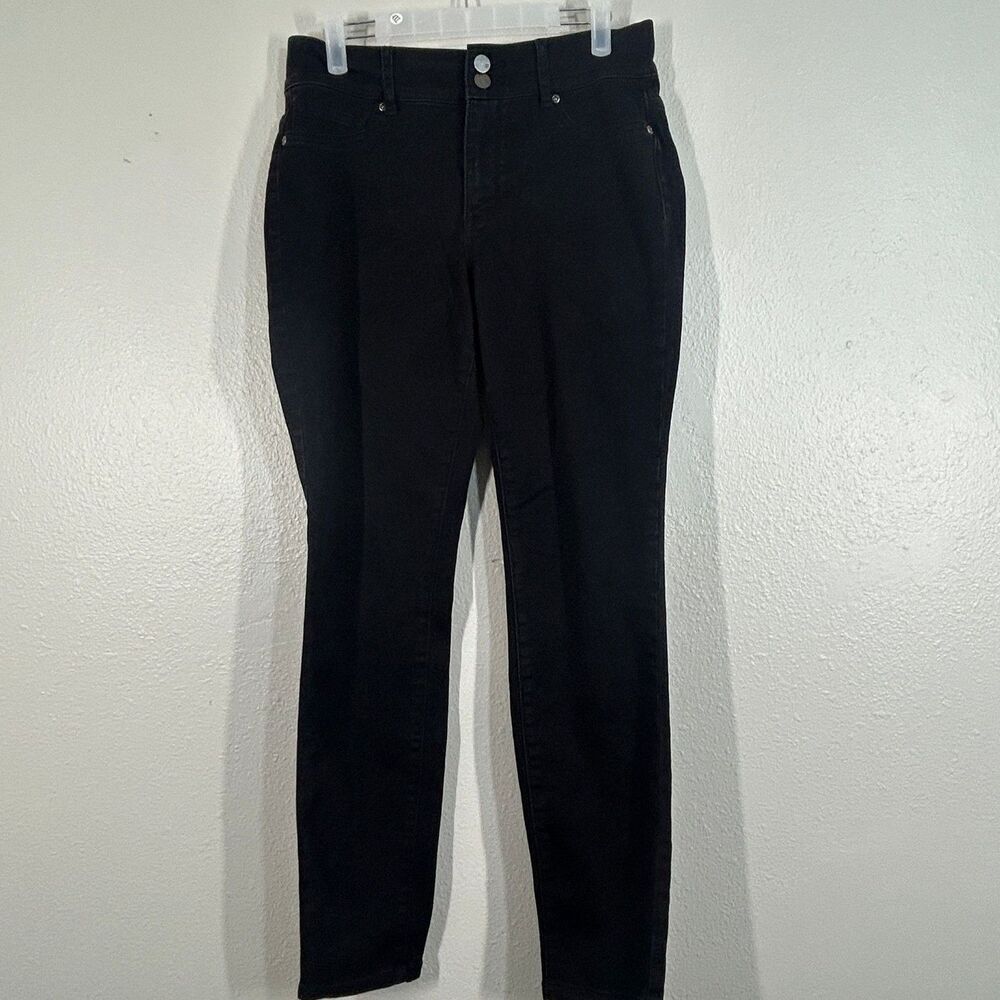 New York & Company Jeans Womens 8 Black Skinny Stretch Cotton Blend Slim Fit